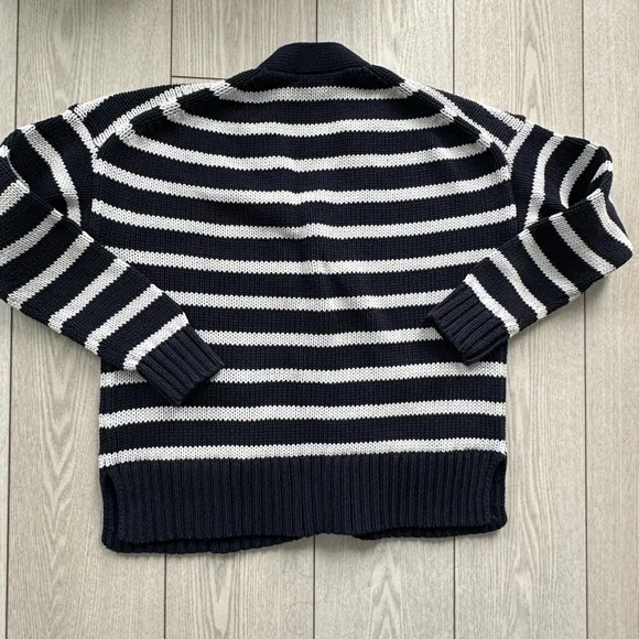 J. Crew Women Navy and White Textured Knit 100% cotton - Picture 6 of 9